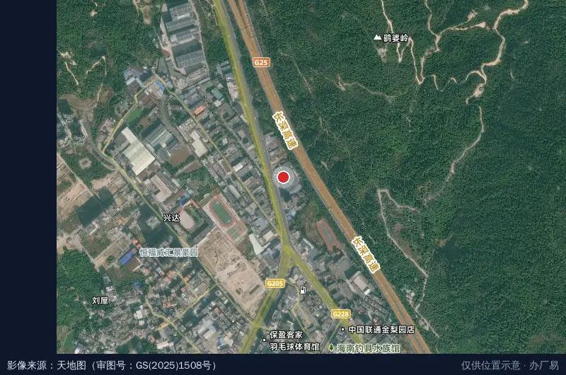 保盈工业园卫星位置示意图