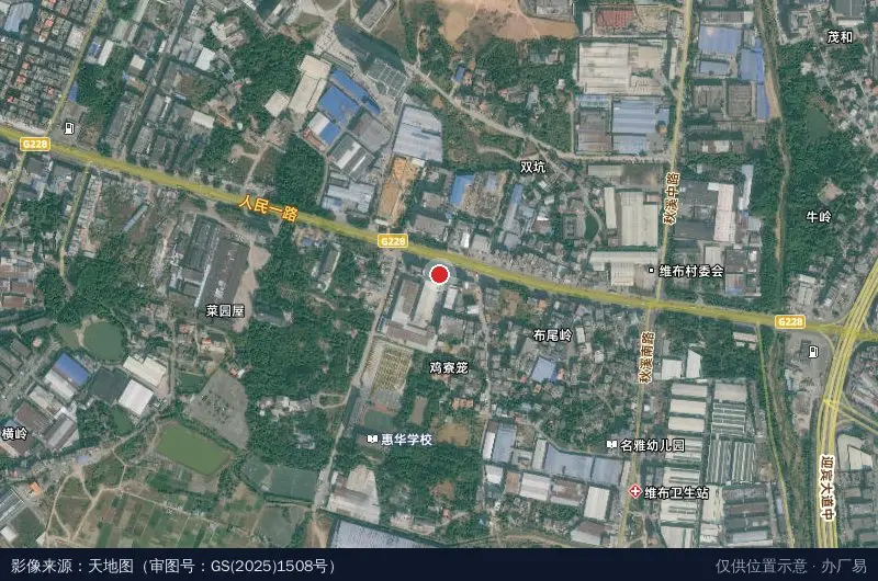 矩匠工业园卫星位置示意图