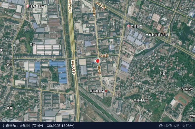 惠州市宇杰奋斗科技园卫星位置示意图