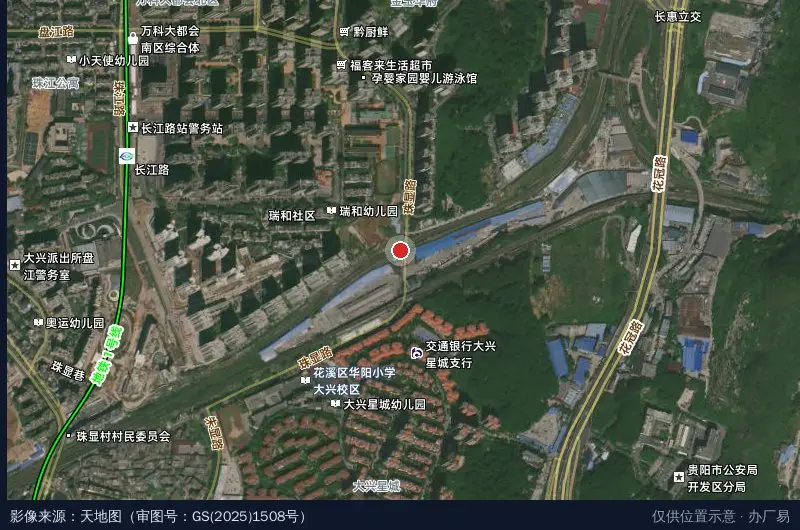 贵阳市经济开发区珠显村珠显路1号2期卫星位置示意图