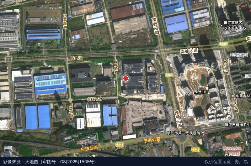 镇江高新区半导体及通信产业园卫星位置示意图