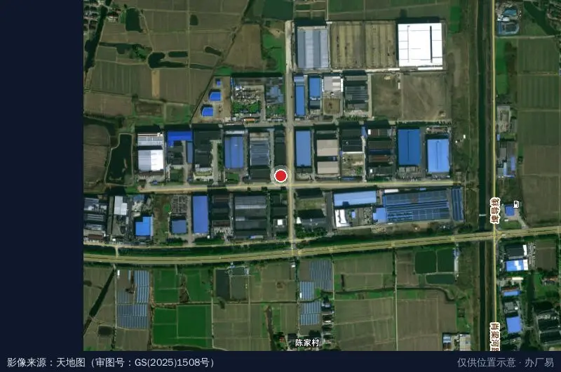 陵口萧梁新兴产业园卫星位置示意图