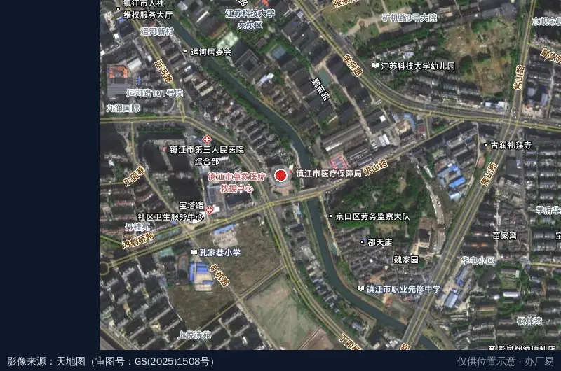 江苏镇江人力资源服务产业园卫星位置示意图