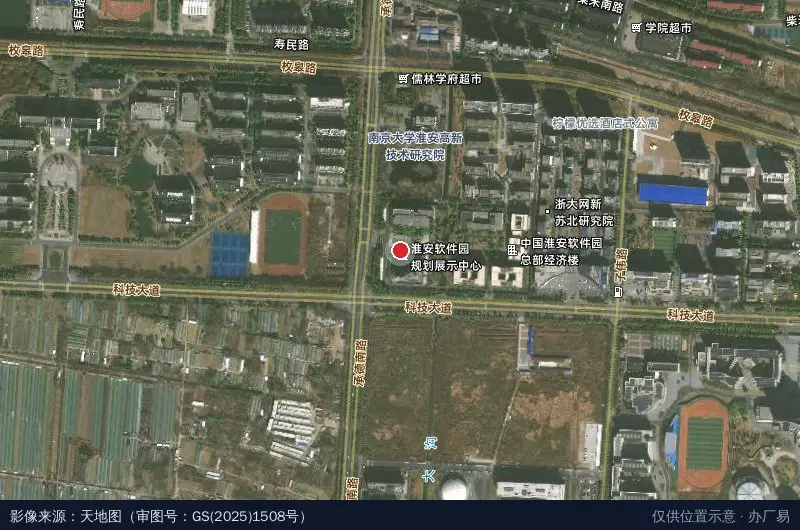 中国淮安掼蛋文化科技园卫星位置示意图