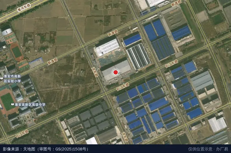 传胜供应链淮安物流园卫星位置示意图