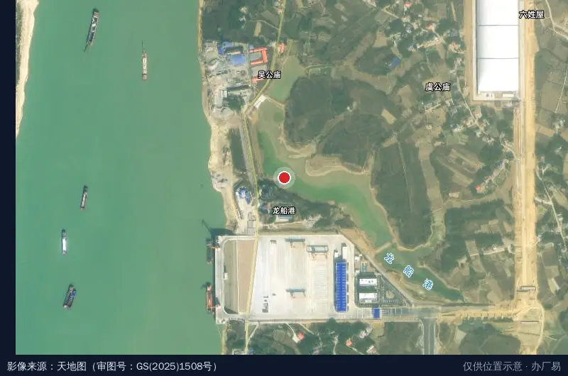 湖南湘江新区长沙临港产业园湘阴虞公港卫星位置示意图