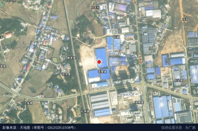 中南工业设备再制造产业园卫星位置示意图
