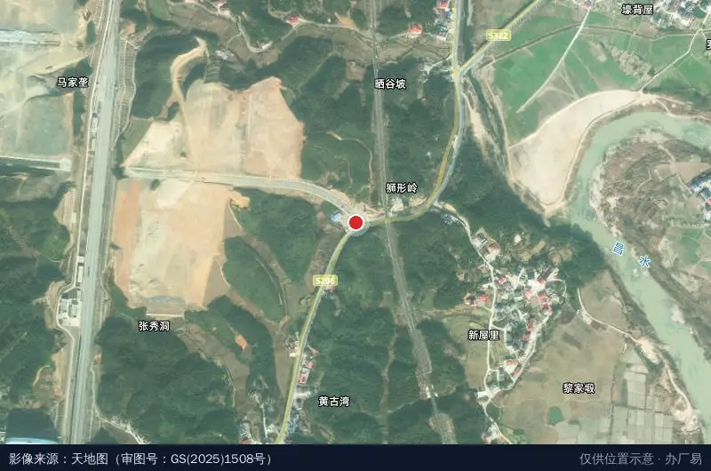 余梅工业区卫星位置示意图