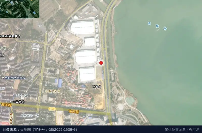 岳阳自贸大数据产业园卫星位置示意图