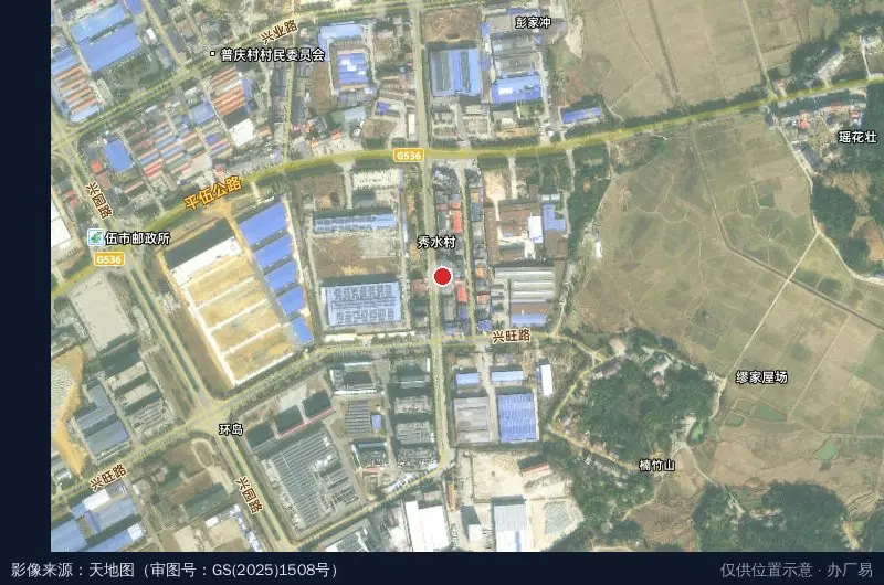 湖南平江工业园区卫星位置示意图