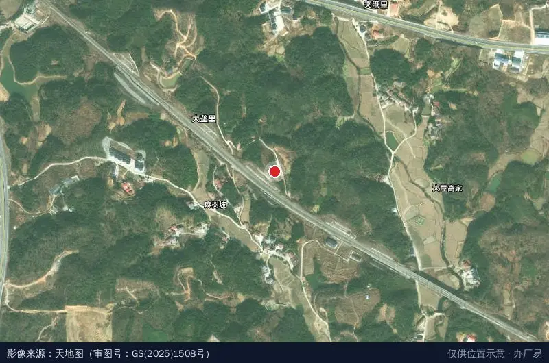 岳阳经济开发区大垅生态养殖场卫星位置示意图
