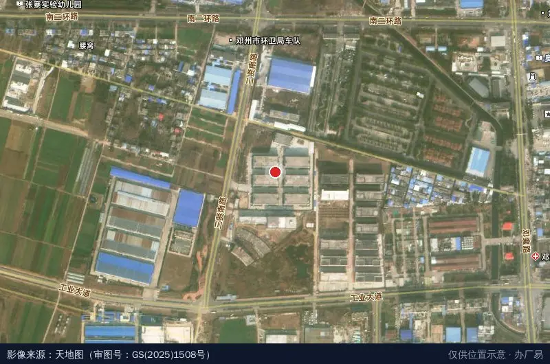 邓州市乡贤回创产业园卫星位置示意图