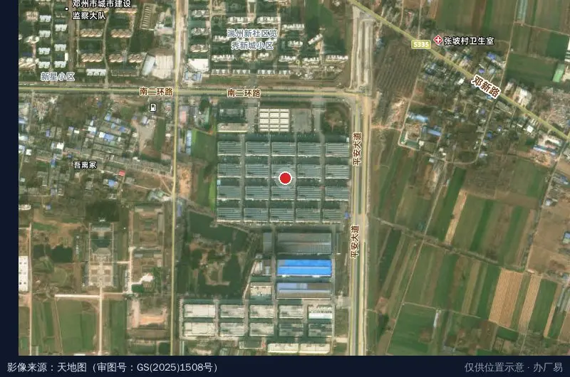 邓州市产业孵化园卫星位置示意图