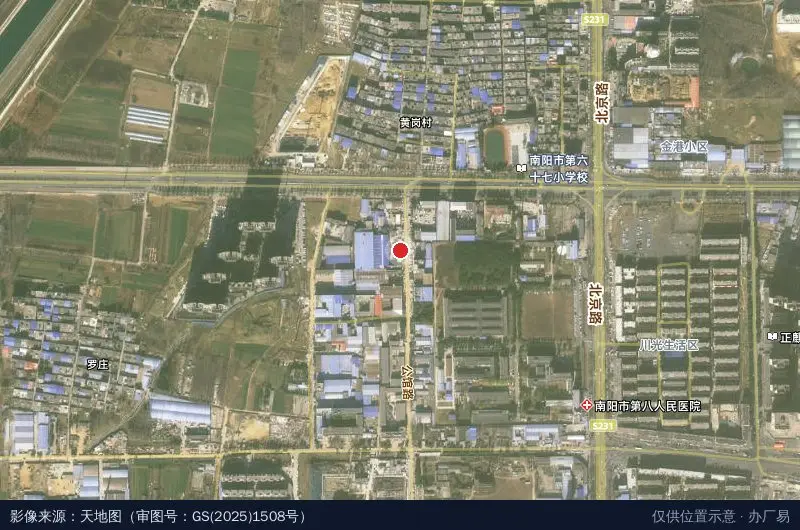 黄岗工业园区卫星位置示意图