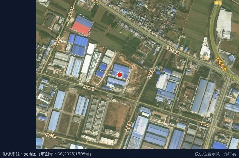 唐河县移民产业园卫星位置示意图