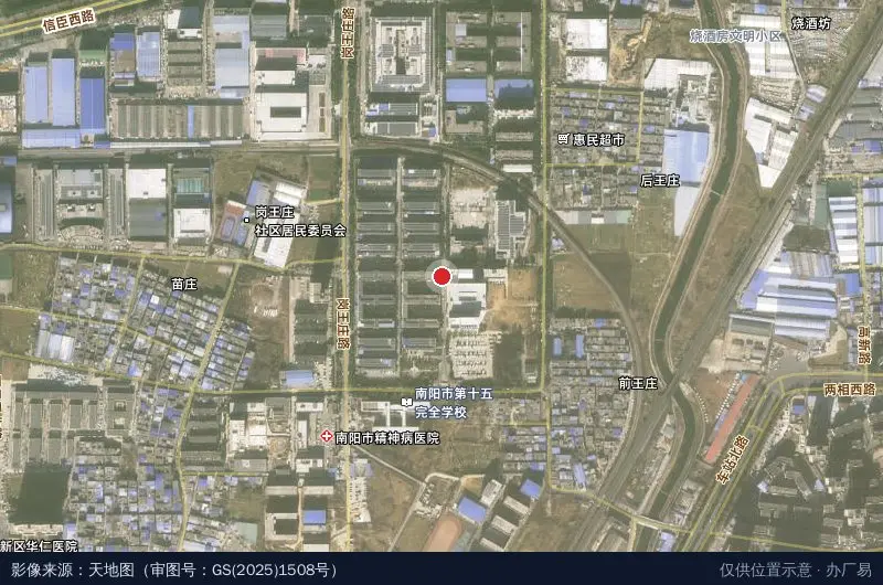 南阳高新区创业中心光电孵化园卫星位置示意图