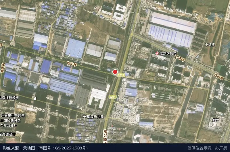 南阳高新区工业园卫星位置示意图