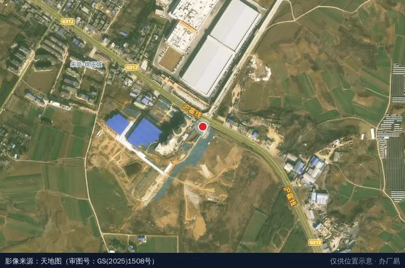 遮山镇钢铁物流园卫星位置示意图
