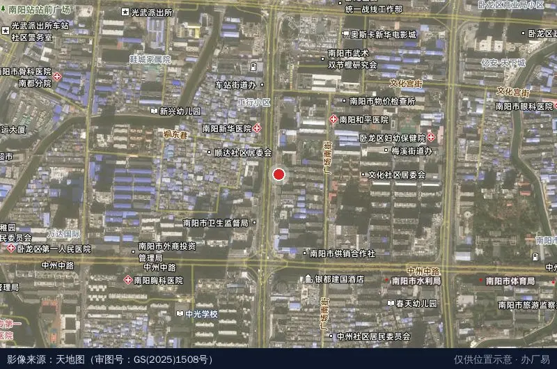 南阳市卧龙区住房和城乡建设局卫星位置示意图