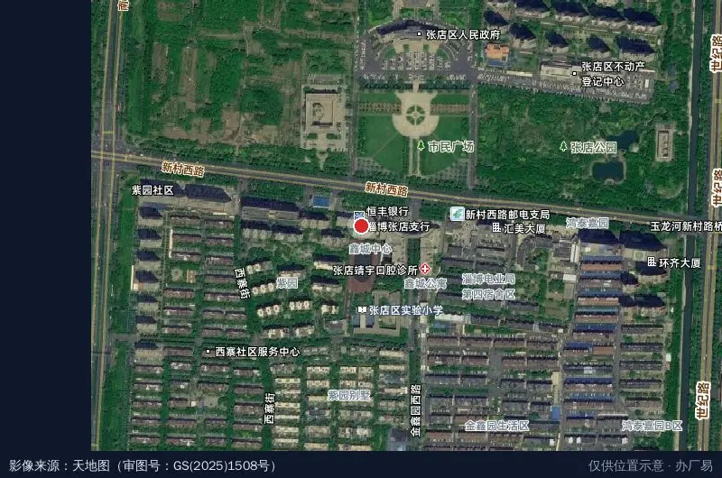 张店区青年创业园C座卫星位置示意图