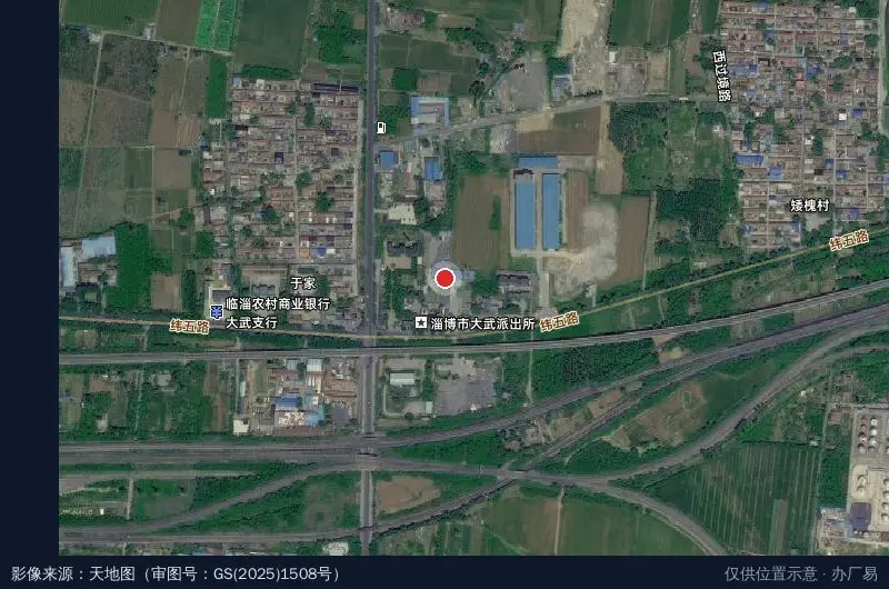 齐鲁化工区卫星位置示意图