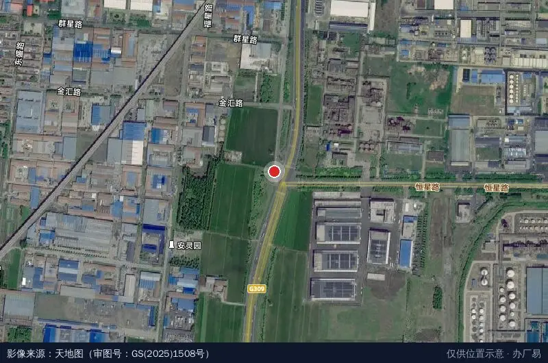 二槐工业园卫星位置示意图