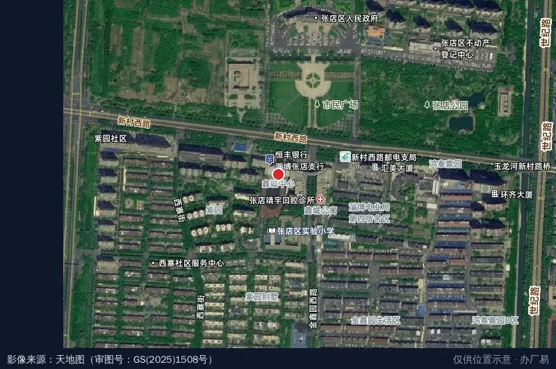 淄博市张店区大学生创业园卫星位置示意图