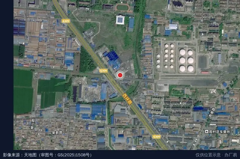 周村顺丰物流园卫星位置示意图