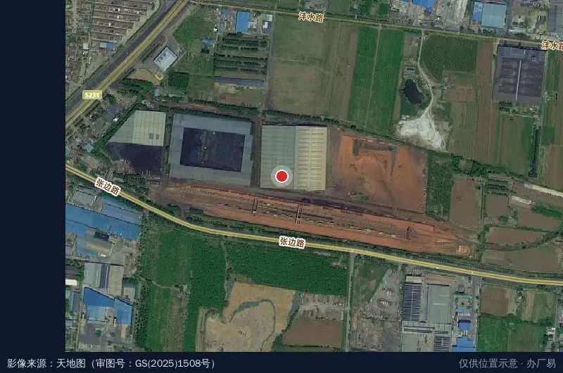 淄博金泰铁路物流港卫星位置示意图