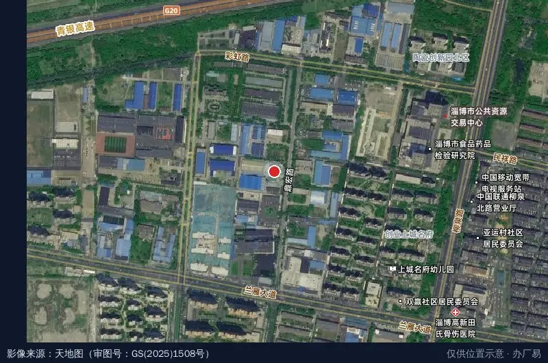淄博市高新区鼎宏产业园卫星位置示意图