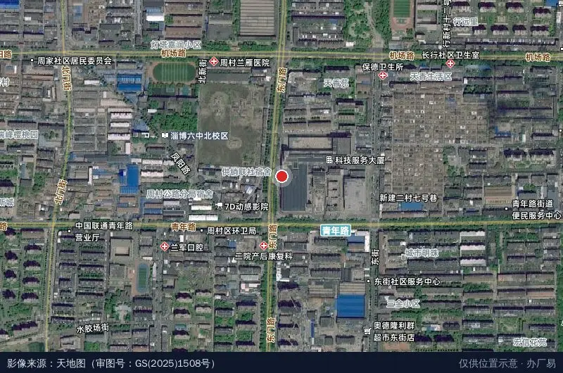 淄博数字经济港卫星位置示意图