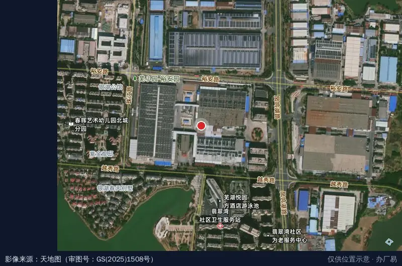 芜湖美的工业园(越秀路)卫星位置示意图