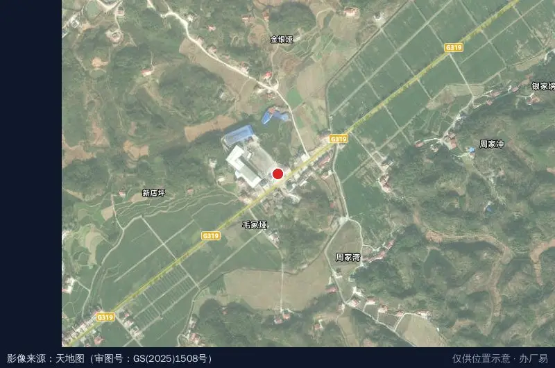 湖南百尼茶庵茶业有限公司茶叶加工产业园卫星位置示意图