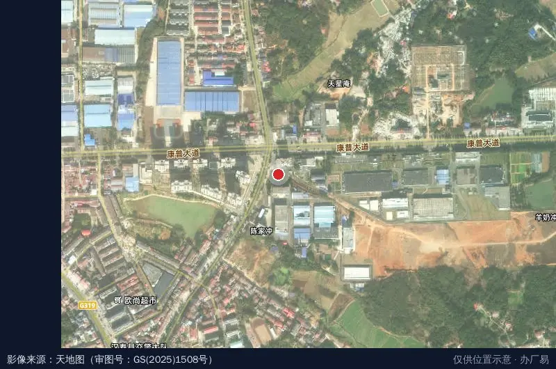 两康(康普康尔佳)医药产业园卫星位置示意图