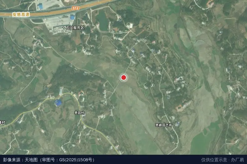 百亩蔬菜产业园卫星位置示意图