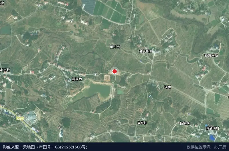 杨氏果业洲浒溪现代柑橘产业示范园展示台卫星位置示意图