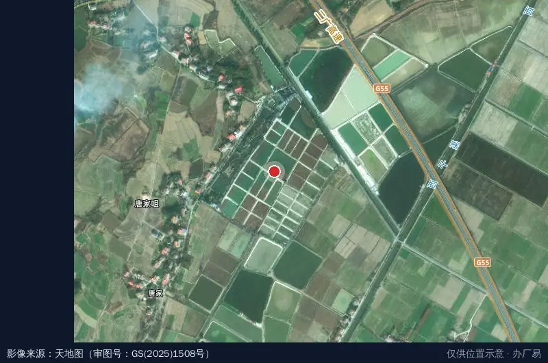 河洲甲鱼产业园卫星位置示意图