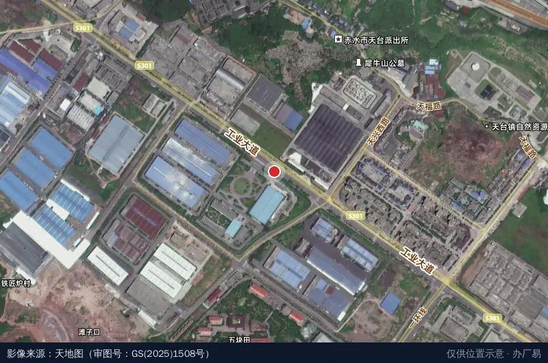 赤水竹产业示范园区朋凯包装卫星位置示意图