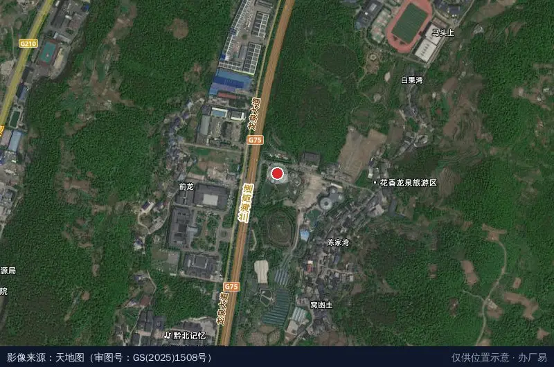 现代农业产业园区卫星位置示意图
