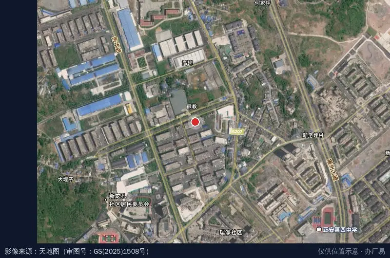 正安吉他文化产业园卫星位置示意图