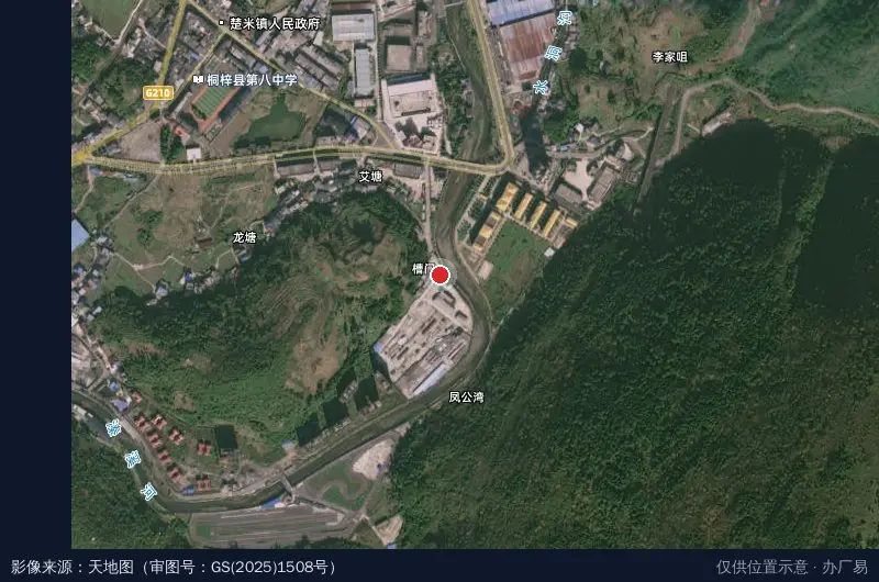 娄山关高新区艳阳产业园卫星位置示意图