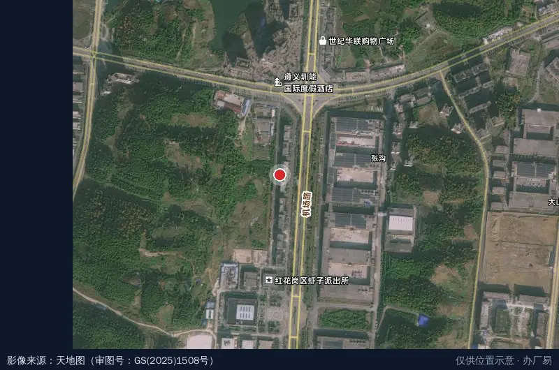 遵义盘古跨境电商产业园卫星位置示意图
