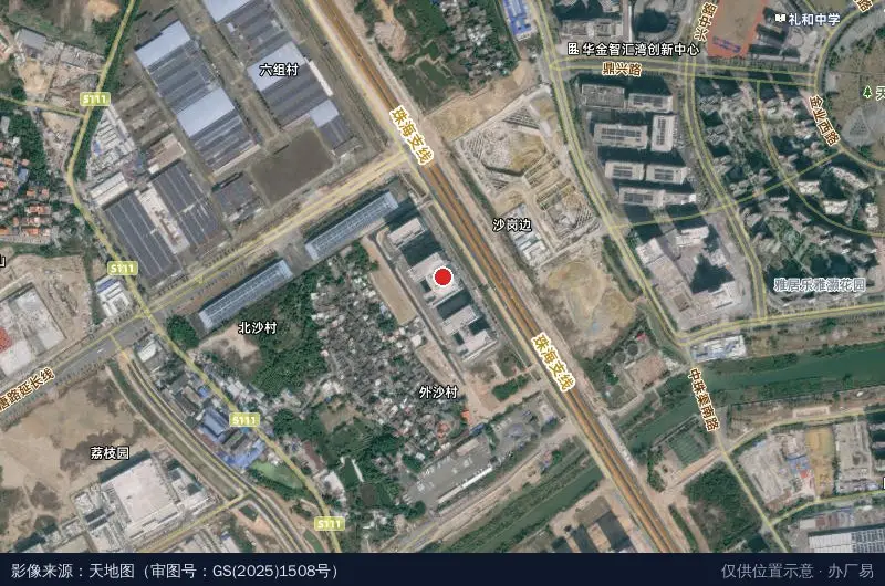 港湾5号·人工智能和机器人产业园卫星位置示意图