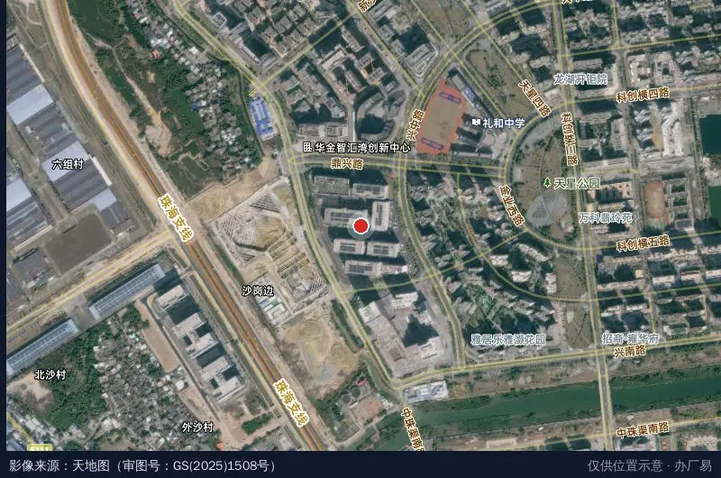 华发智造产业园卫星位置示意图