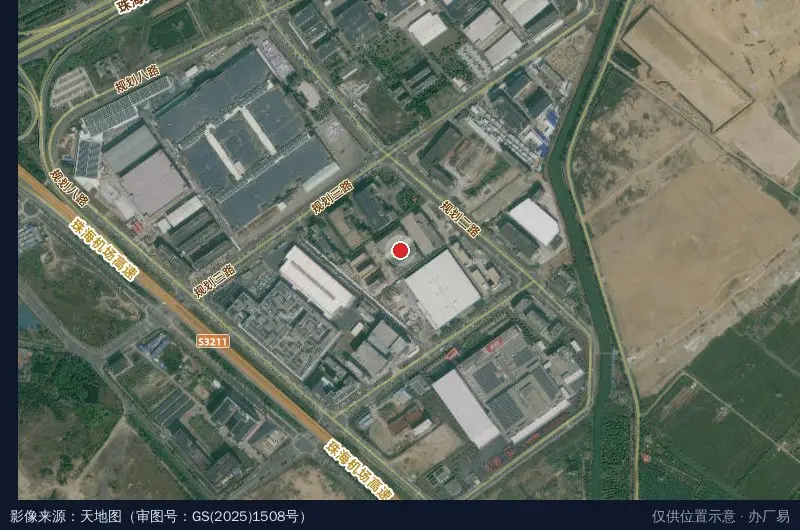 珠海市科安达科技园区卫星位置示意图