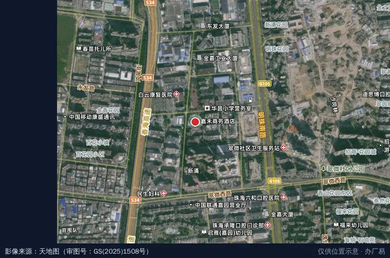 嘉禾青创园卫星位置示意图