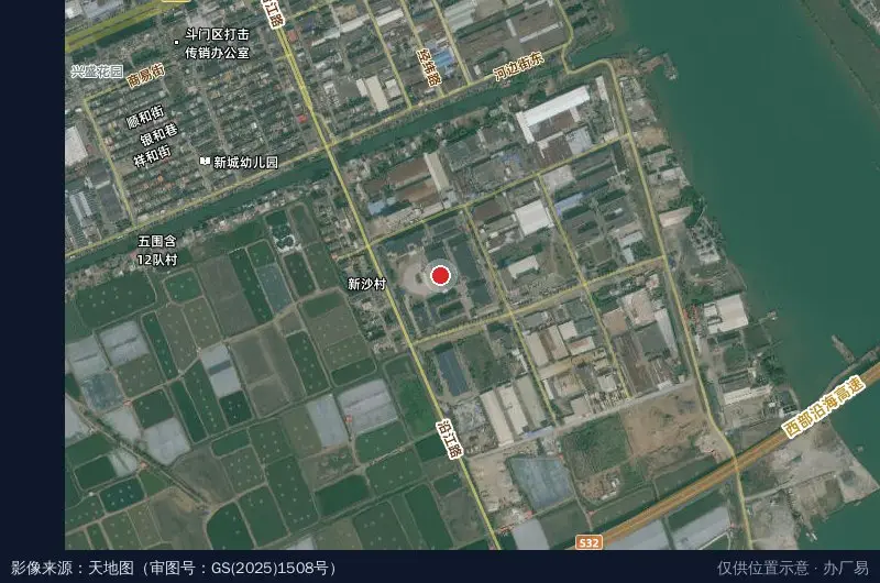 鑫华众利富城产业园卫星位置示意图