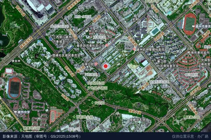 江西赣州人力资源服务产业园章贡园区卫星位置示意图