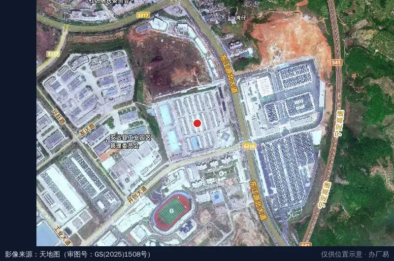 安远县电商产业园卫星位置示意图