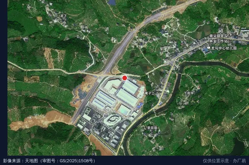 龙勾工业园硬质合金产业园(建设中)卫星位置示意图